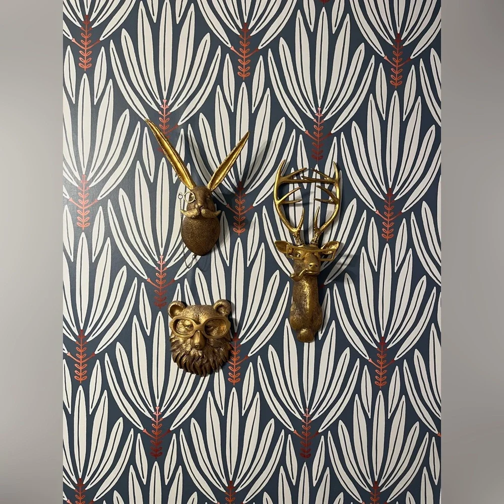 Spoonflower Wallpaper in Cleopatra (gray and copper)